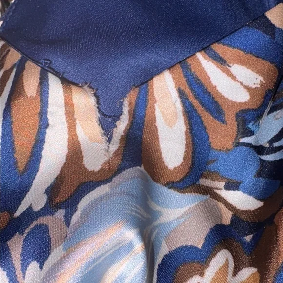 Tahari Arthur Levine Navy/Tan Floral Maxi Dress - Picture 9 of 9